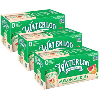 Waterloo Sparkling Water, Melon Medley, Cans, Case 